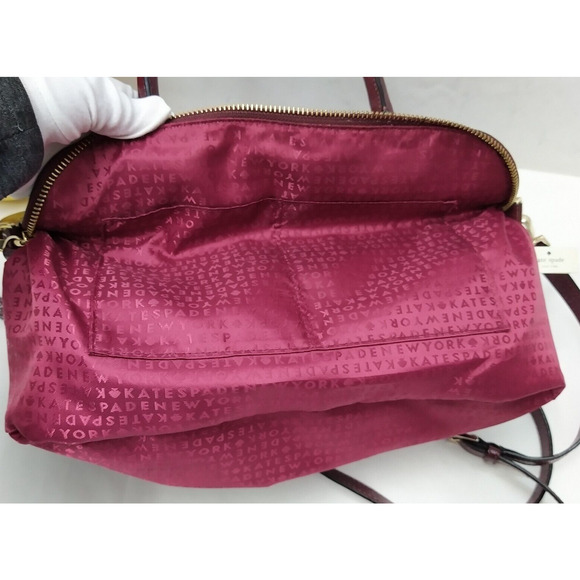 Kate Spade Plum Purple Patent Leather Top Handle Zipper Satchel Shoulder Bag - Picture 15 of 16